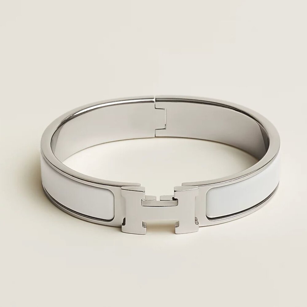 Hermes white Clic H bracelet